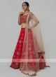 Silk Choli Suit In Dark Rani Color